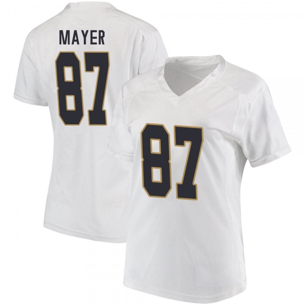 Michael Mayer Notre Dame Fighting Irish NCAA Women's #87 White Replica College Stitched Football Jersey KFO0755GY